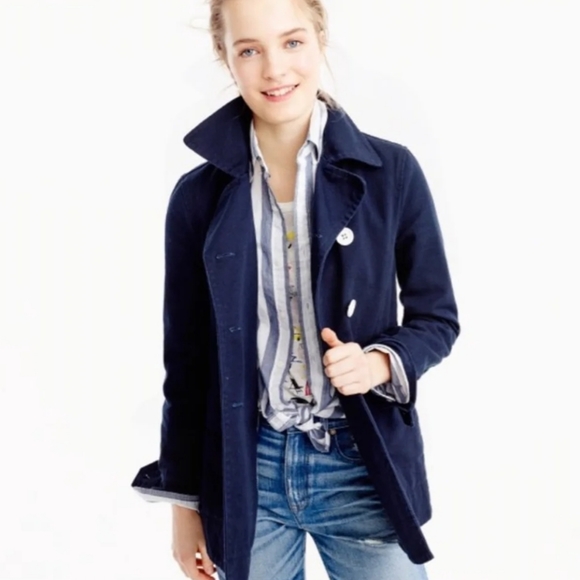 J. Crew Jackets & Blazers - J. Crew Navy Blue Pea coat